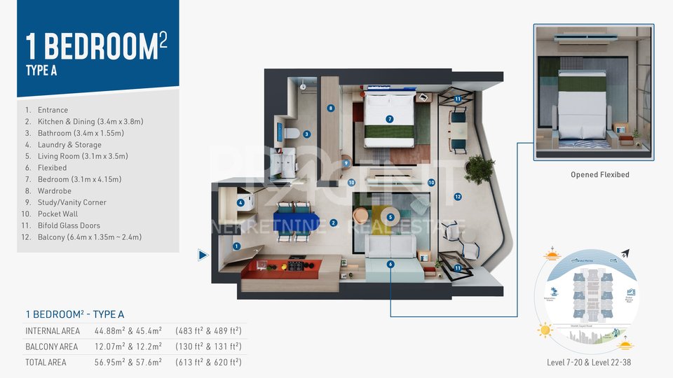 Apartment, 57 m2, For Sale, Dubai