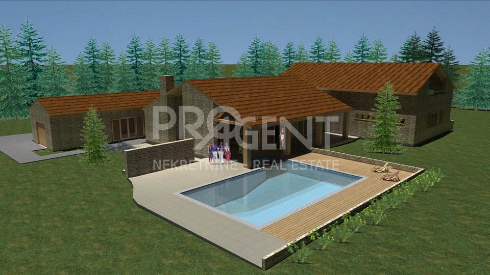 Barban, Baugrundstück mit der Erlaubnis, ein Haus mit Pool zu bauen