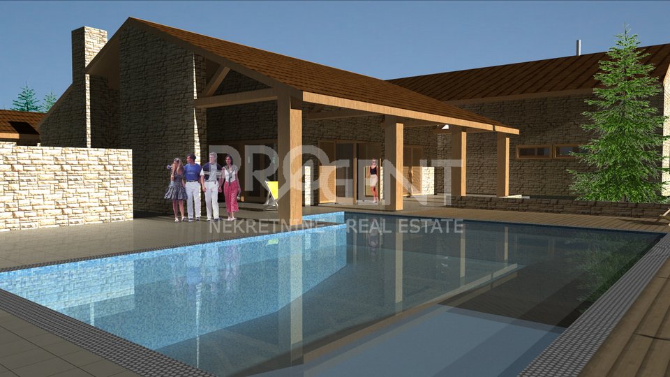 Barban, Baugrundstück mit der Erlaubnis, ein Haus mit Pool zu bauen