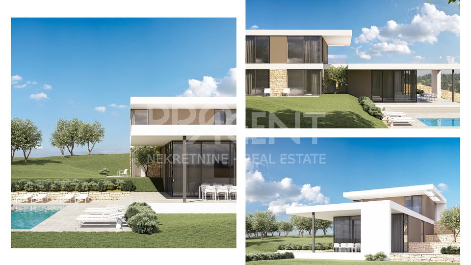 Istria, new villa with pool and sea view