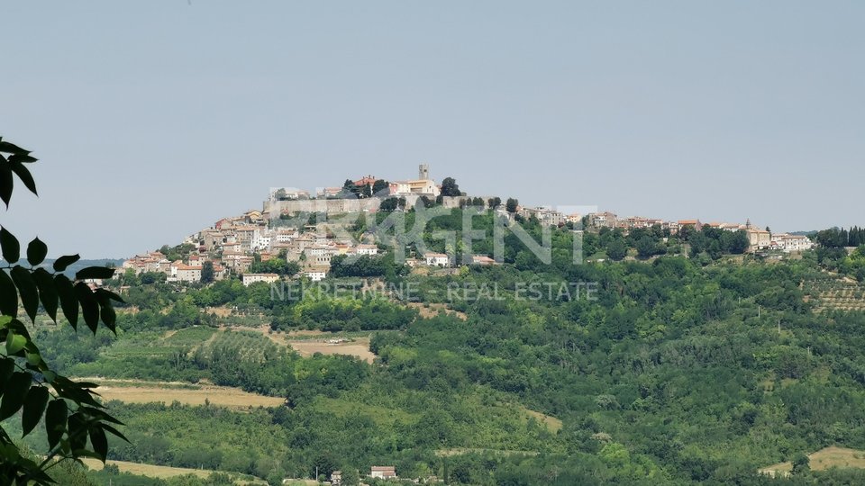 Istria, ruinous houses and land with a view of Motovun